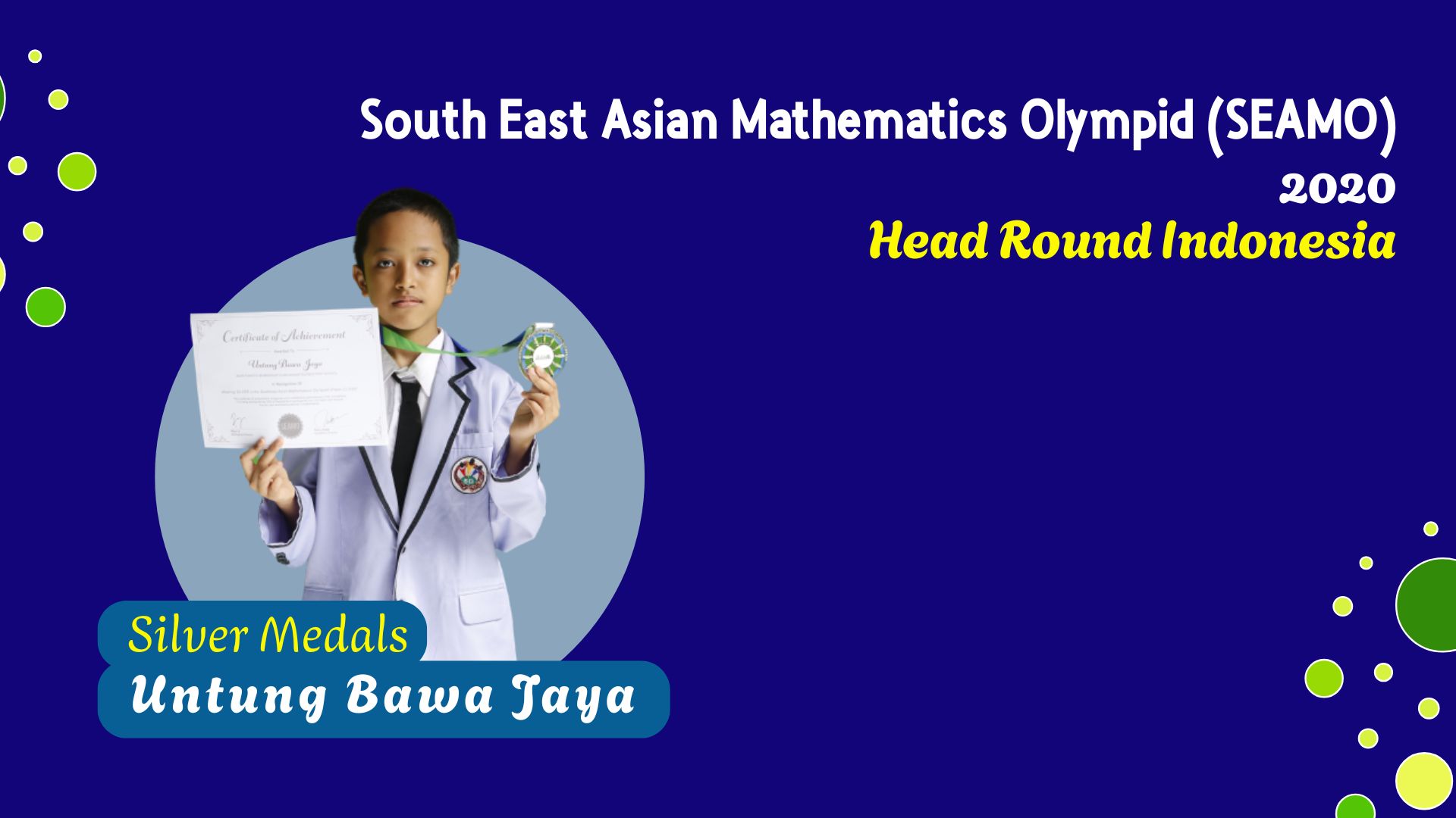 Siswa Raih Medali Perak di South East Asian Mathematics Olympiad (SEAMO) 2020